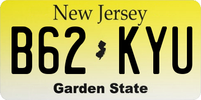 NJ license plate B62KYU