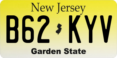 NJ license plate B62KYV