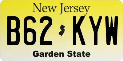 NJ license plate B62KYW