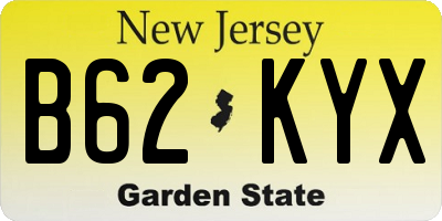 NJ license plate B62KYX