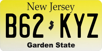 NJ license plate B62KYZ