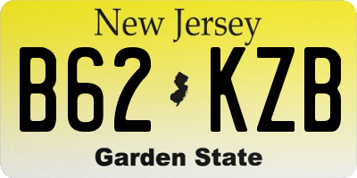 NJ license plate B62KZB
