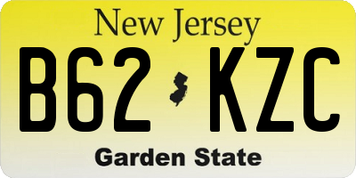 NJ license plate B62KZC