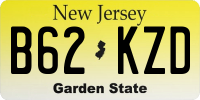 NJ license plate B62KZD