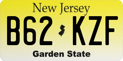 NJ license plate B62KZF