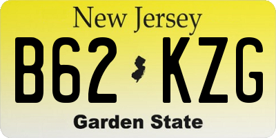 NJ license plate B62KZG