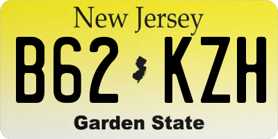 NJ license plate B62KZH