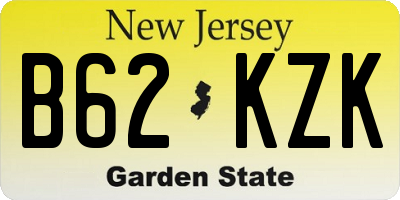 NJ license plate B62KZK