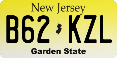 NJ license plate B62KZL