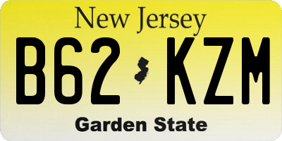 NJ license plate B62KZM