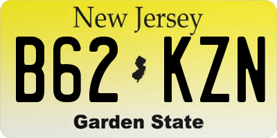 NJ license plate B62KZN