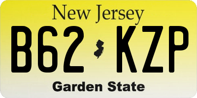 NJ license plate B62KZP