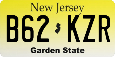 NJ license plate B62KZR