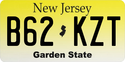 NJ license plate B62KZT