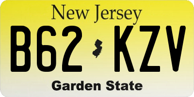 NJ license plate B62KZV