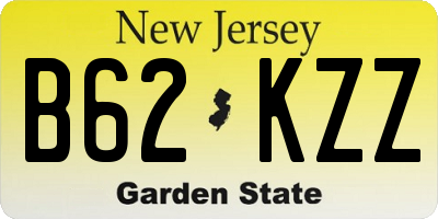 NJ license plate B62KZZ