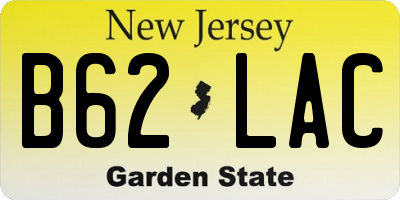 NJ license plate B62LAC