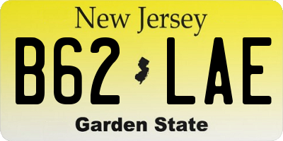 NJ license plate B62LAE