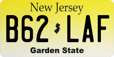 NJ license plate B62LAF