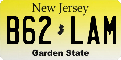 NJ license plate B62LAM