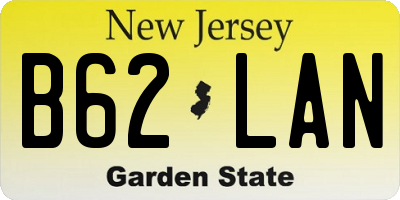 NJ license plate B62LAN