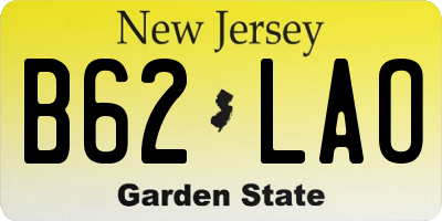 NJ license plate B62LAO