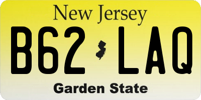 NJ license plate B62LAQ