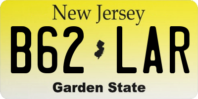 NJ license plate B62LAR