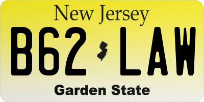 NJ license plate B62LAW