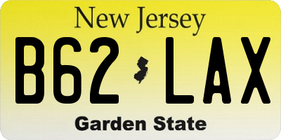 NJ license plate B62LAX