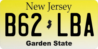 NJ license plate B62LBA