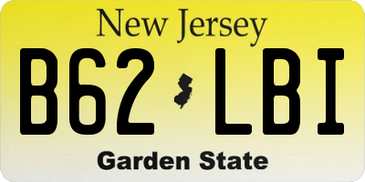 NJ license plate B62LBI