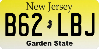 NJ license plate B62LBJ