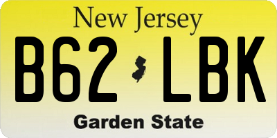 NJ license plate B62LBK