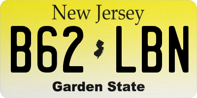 NJ license plate B62LBN