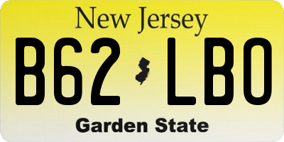 NJ license plate B62LBO