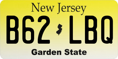 NJ license plate B62LBQ