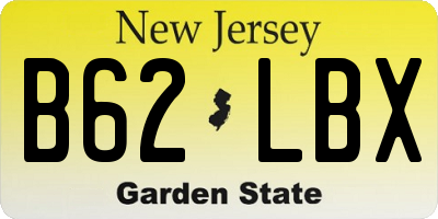 NJ license plate B62LBX