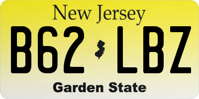NJ license plate B62LBZ