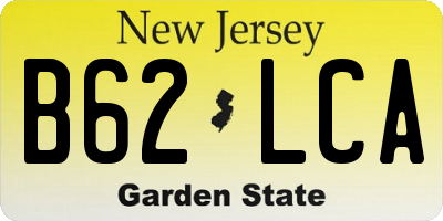 NJ license plate B62LCA
