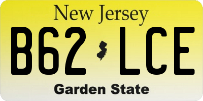 NJ license plate B62LCE