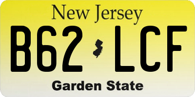 NJ license plate B62LCF