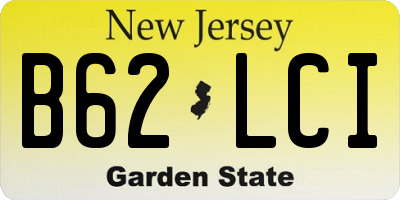 NJ license plate B62LCI
