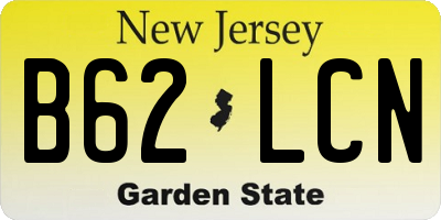 NJ license plate B62LCN