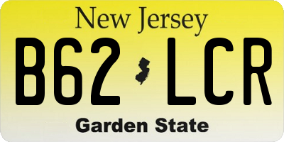 NJ license plate B62LCR