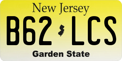 NJ license plate B62LCS