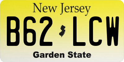 NJ license plate B62LCW