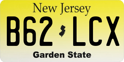 NJ license plate B62LCX