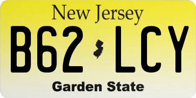 NJ license plate B62LCY