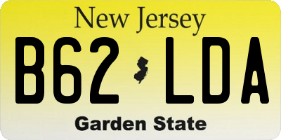 NJ license plate B62LDA